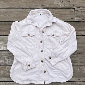 Sonoma Off White Terry Button-Front Jacket